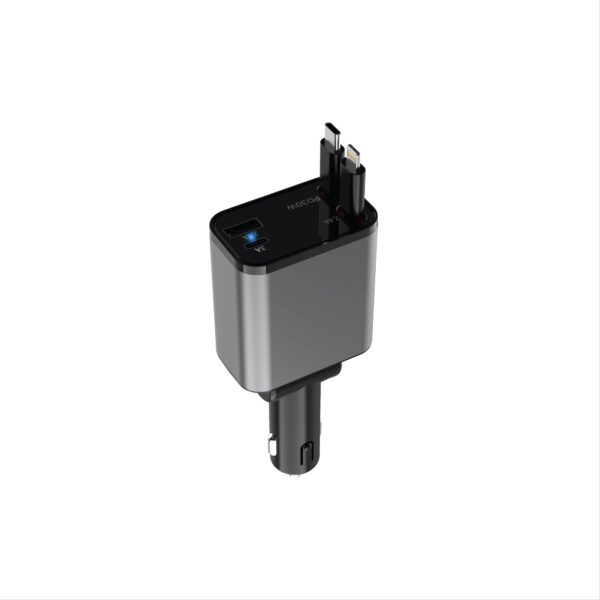 Green Lion Green Lion Retractable 50W Car Charger Black - Eufy iraq