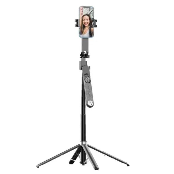 Porodo Integrated Tracking Selfie Stick with dual detachable lights & 4 Leg Tripod – Black - Eufy iraq