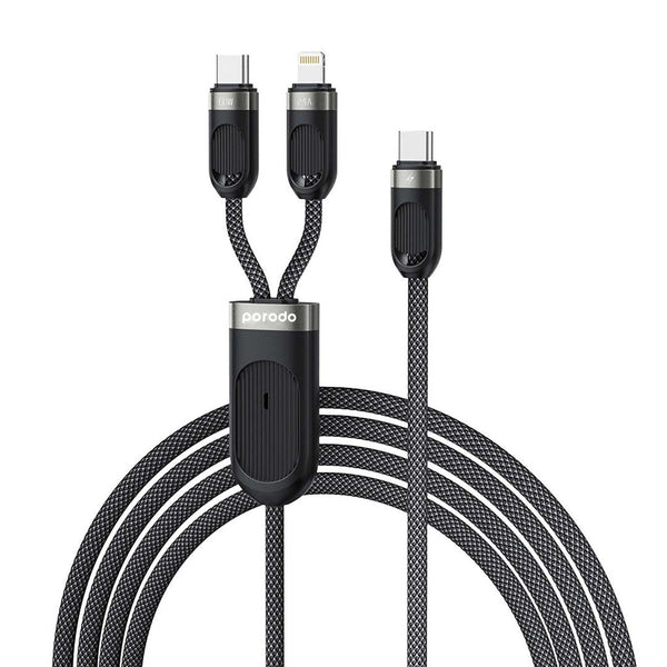 Porodo Type - C & Lightning Fast Charging Cable - Black - Eufy iraq