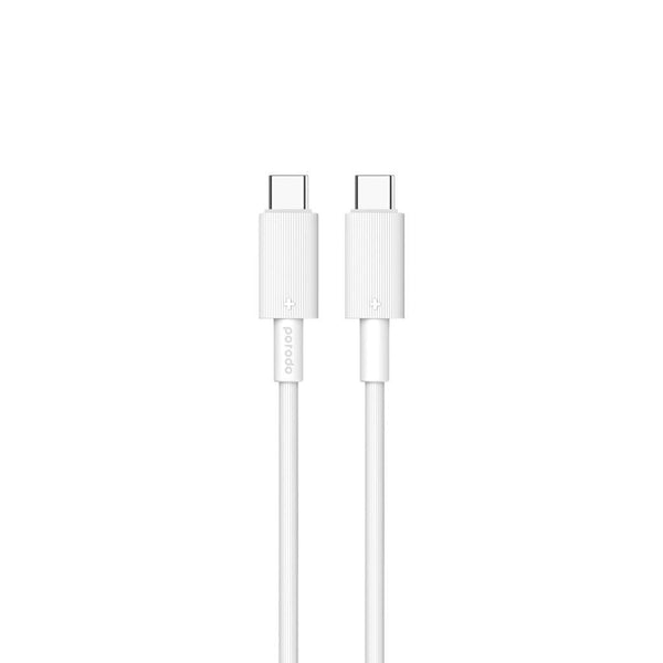 Porodo Type - C to C PVC Cable 1.2m – White - Eufy iraq