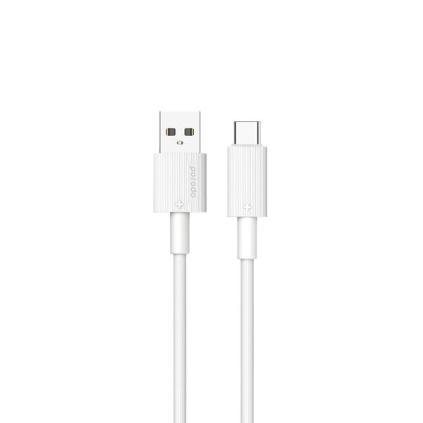 Porodo USB A to C PVC Cable 1.2m – White - Eufy iraq