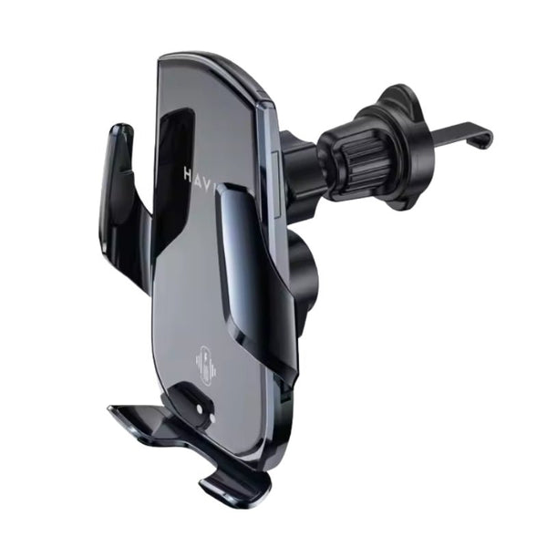 ستاند سيارة وشاحن لاسلكي Havit W3034 حامل شحن Qi بقوة 15W مع قفل وفتح آلي لفتحة التهوية - Eufy iraq